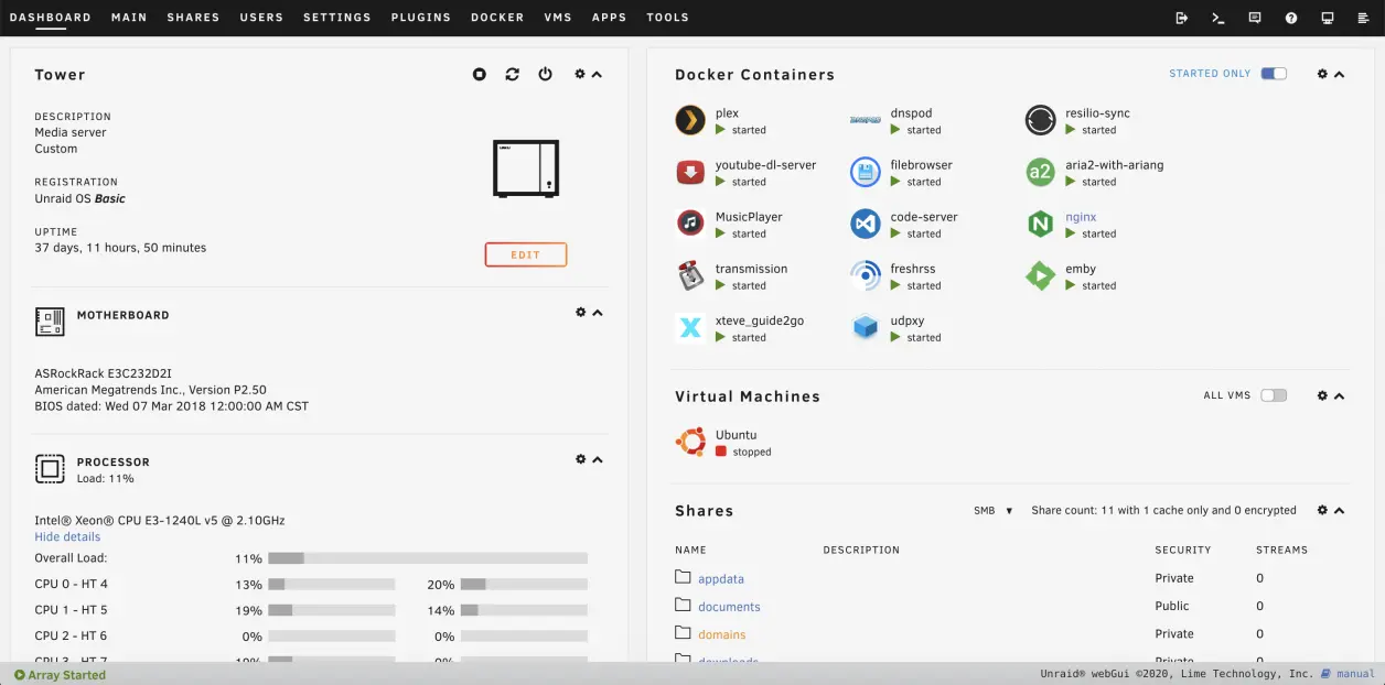 unraid-nas-main-server.png我的主力 Nas 为 Unraid,基本上所有的服务都搭建在上面。650